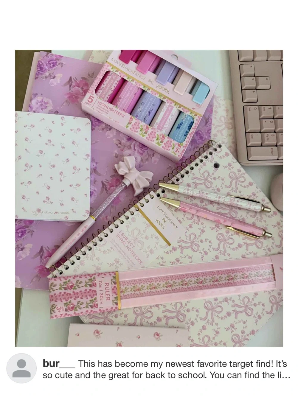 LoveShackFancy x Target - Yoobi Ribbon Rosa, Everblooming Rosette, Mini Journals